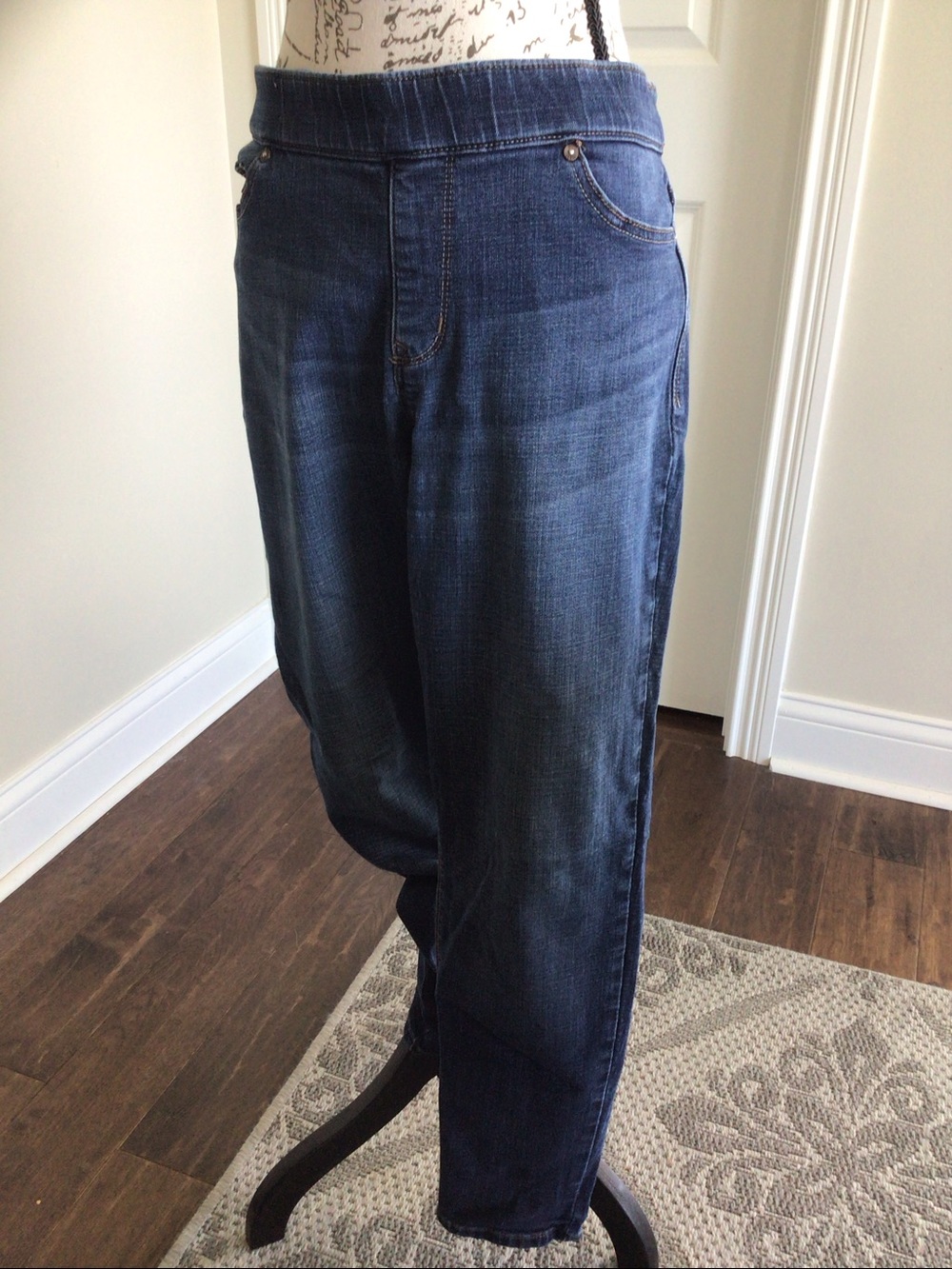 Lee Women’s Dream Jean Blue stretch Denim Jeans elastic waist Sz 12